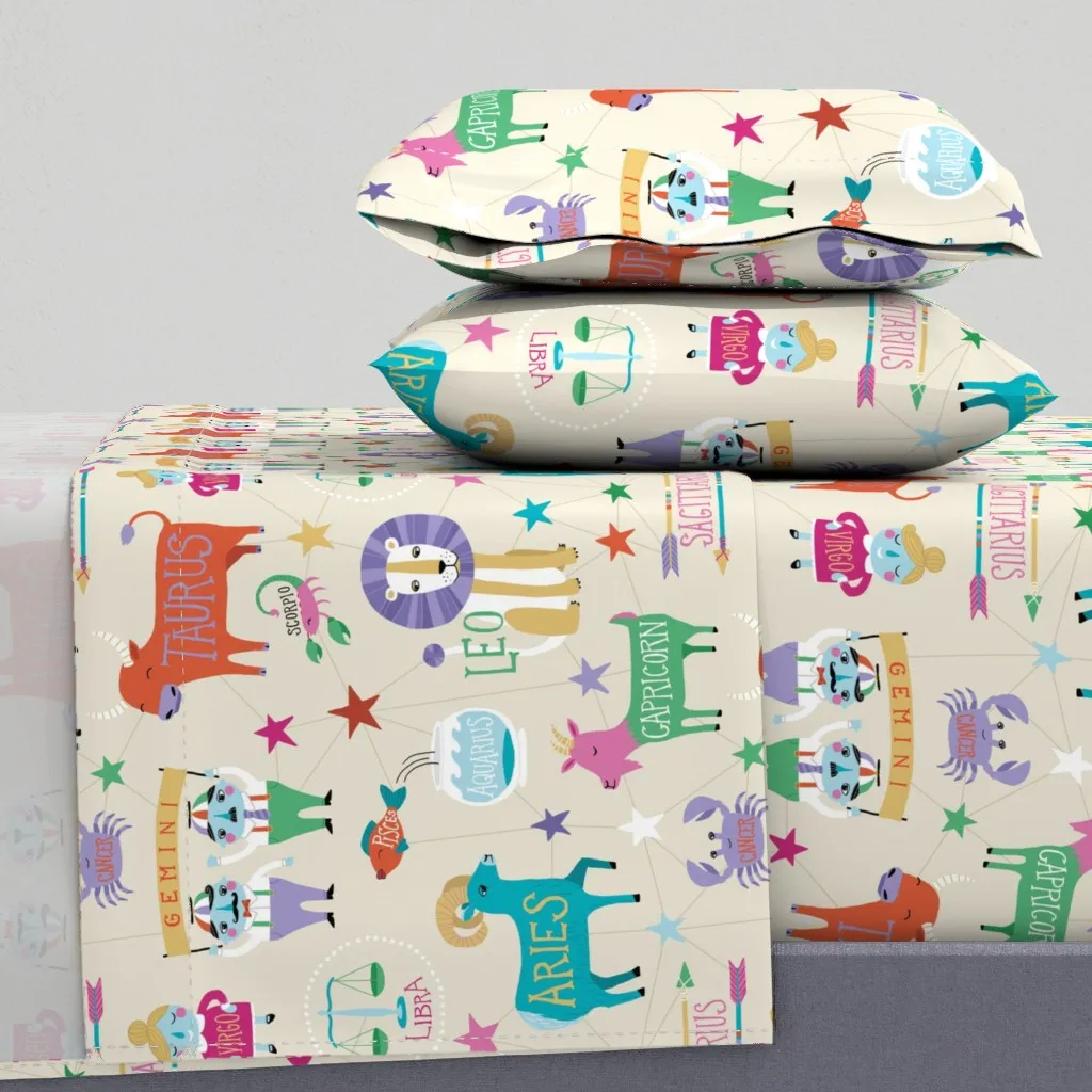 What's Your Sign Queen Size Sheet Set - Teal product