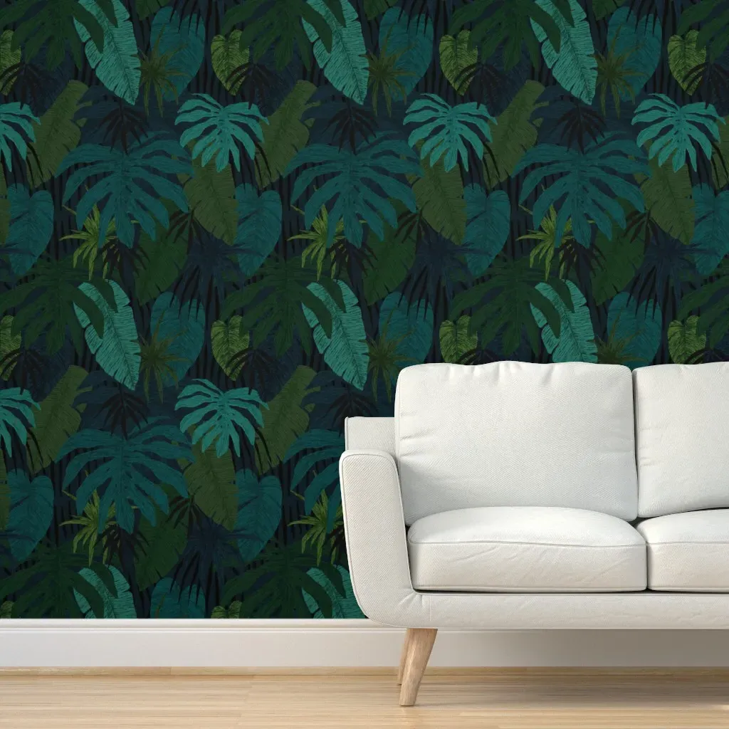When The Night Falls Peel and Stick Wallpaper - Blue, Green product