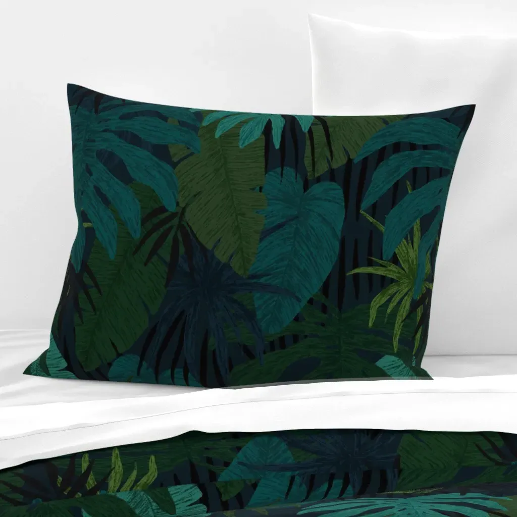 When The Night Falls Standard Knife Edge Pillow - Teal, Cotton Sateen product