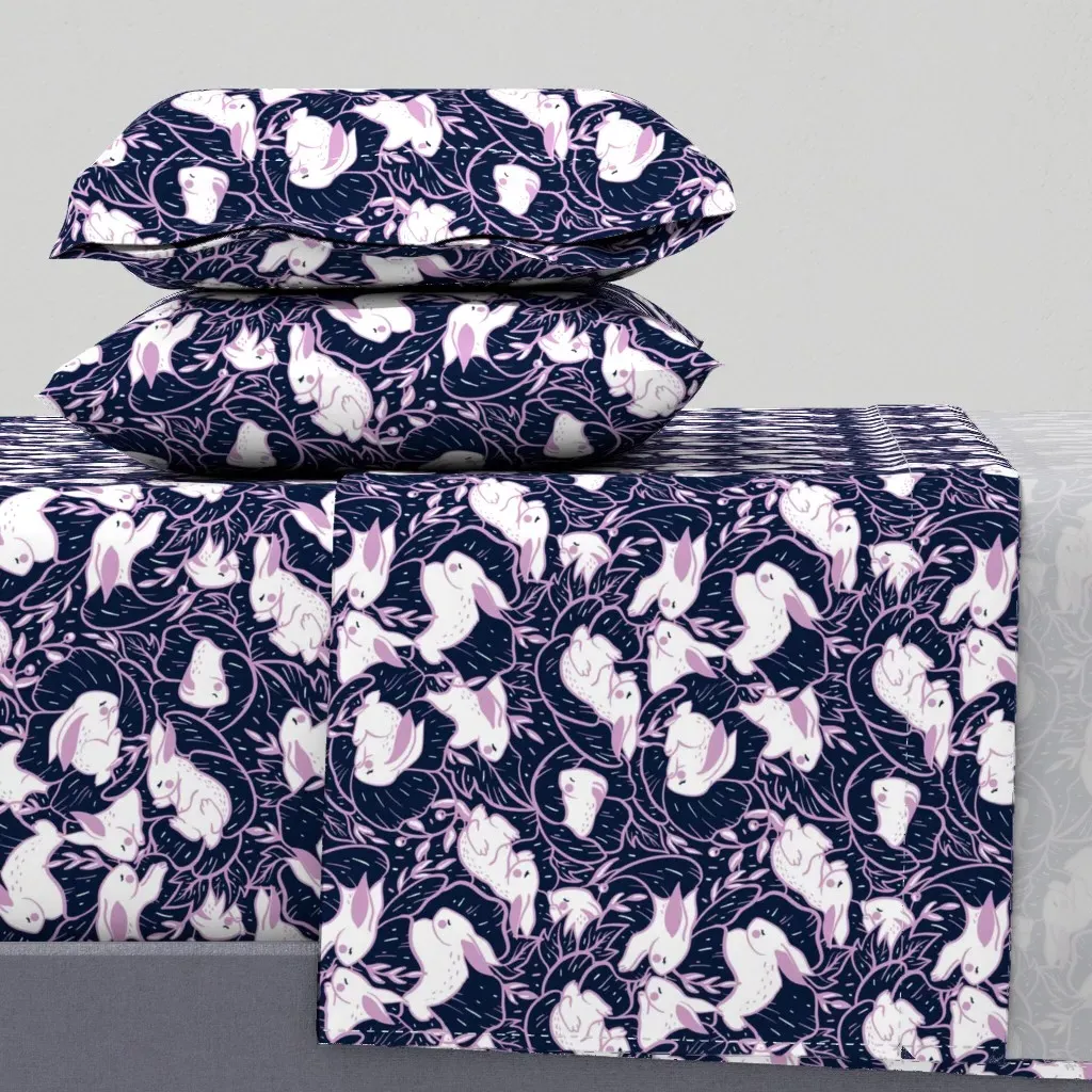Where The Bunnies Sleep Full Sheet Set - White product