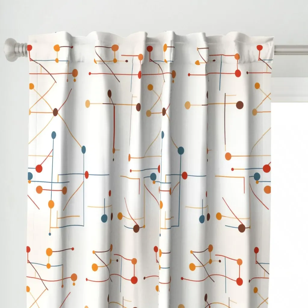 Whimsical Colorful Dots Curtain Panel - Orange alternate view