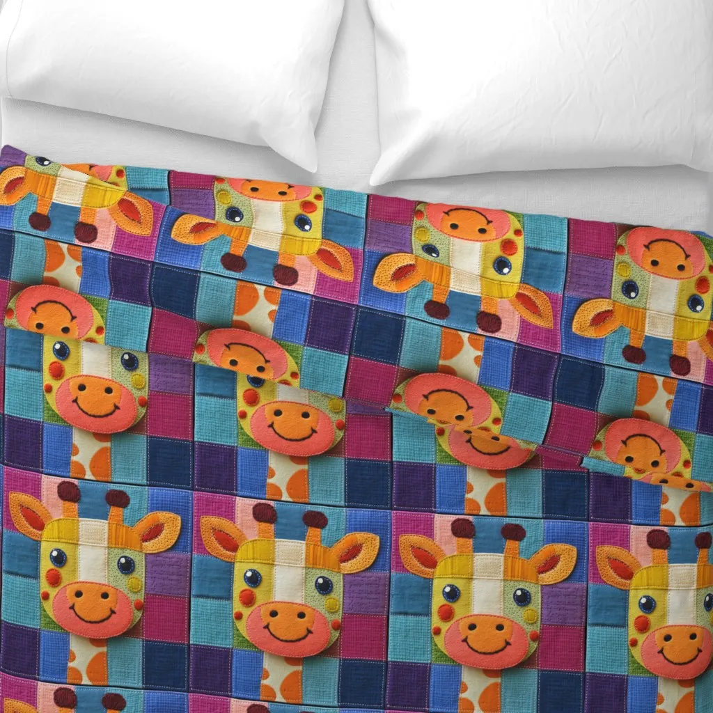 Whimsical Colorful Patchwork Duvet Cover - Yellow alternate view