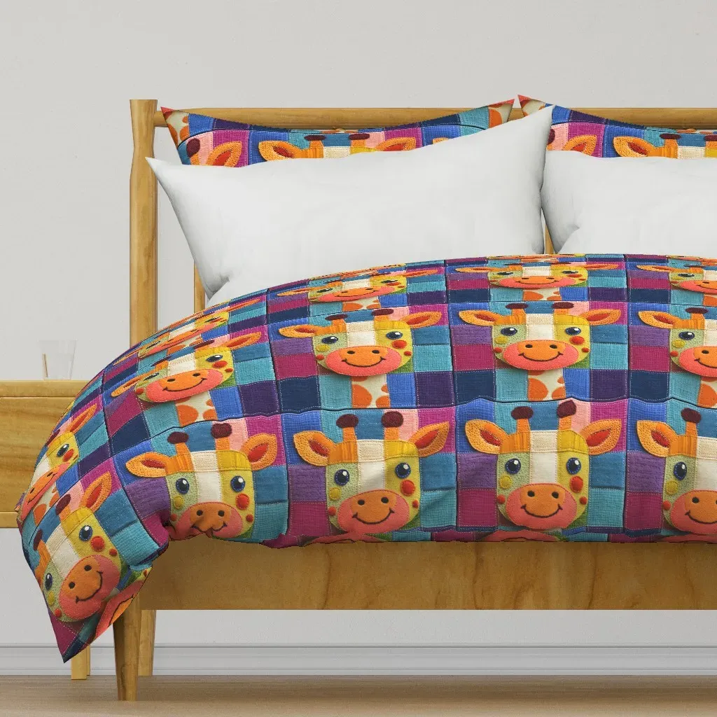 Whimsical Colorful Patchwork Duvet Cover - Yellow product