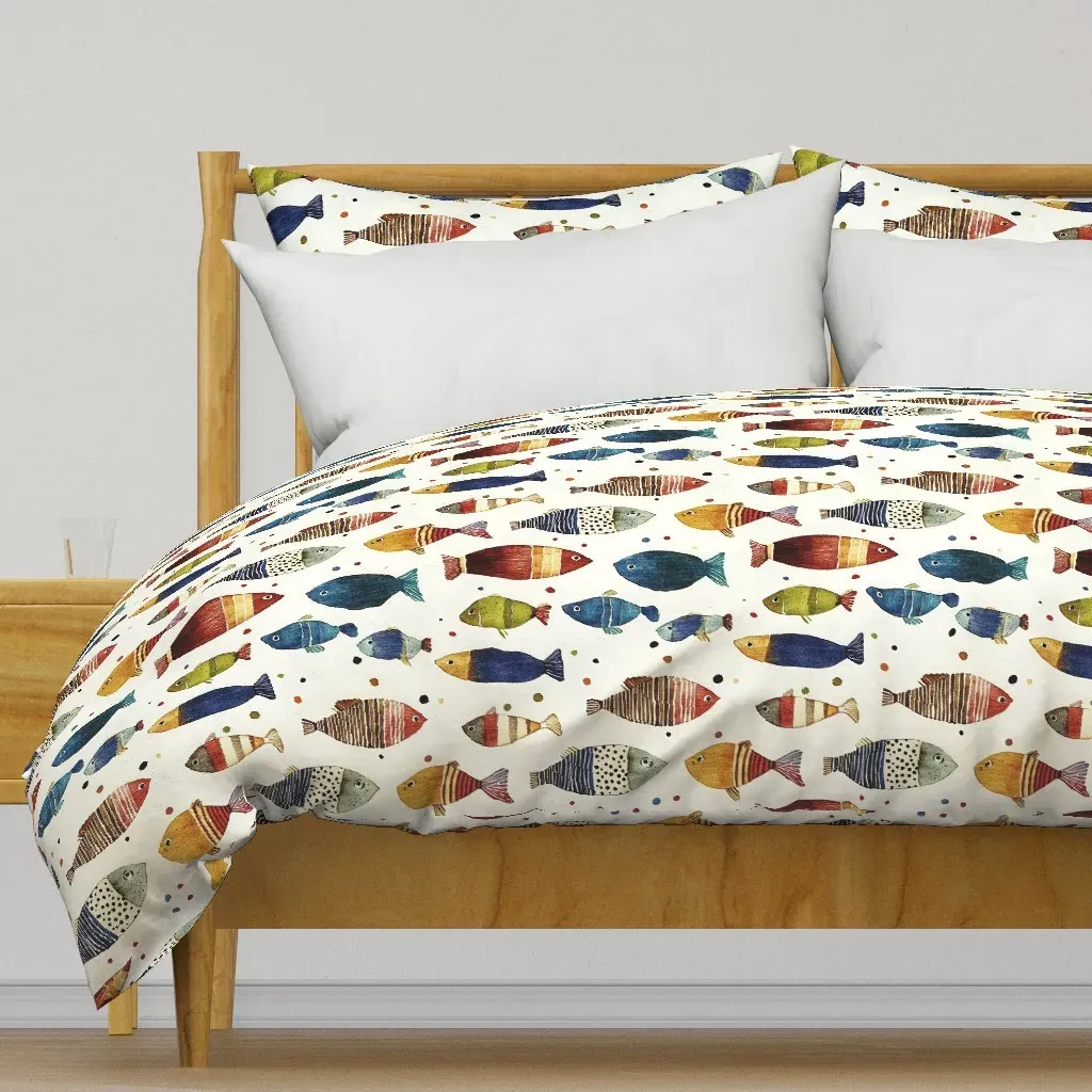 Whimsical Fish Fantasy Duvet Cover - Blue product