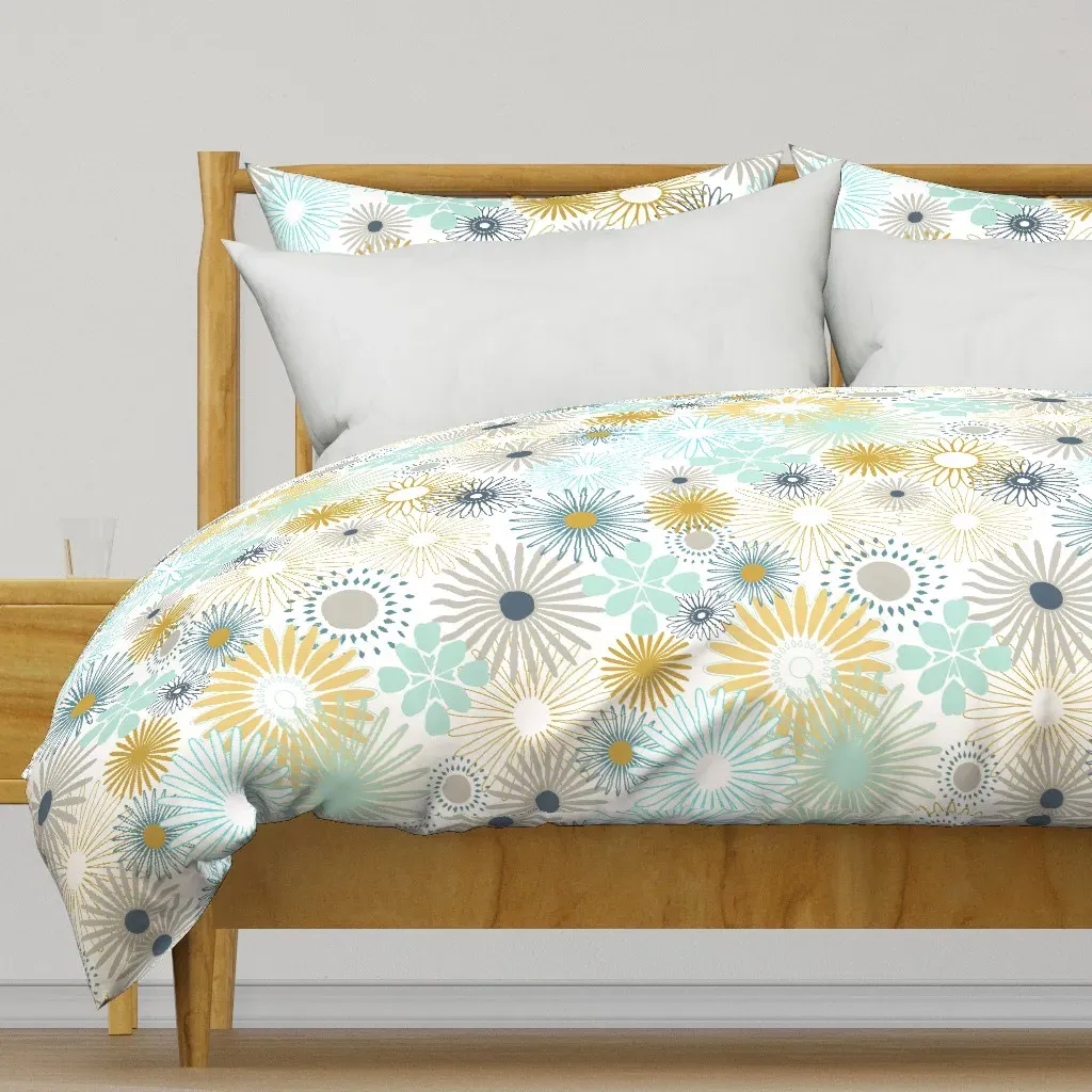 Whimsical Florets Duvet Cover - Pale Yellow product