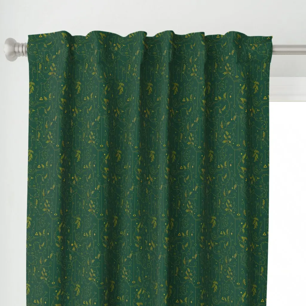 Whimsical Magical Curtain Panel - Gold alternate view