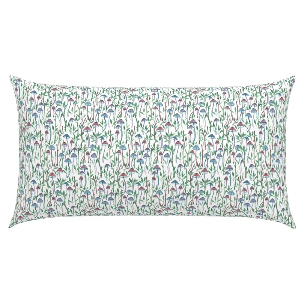 Whimsical Mushroom Forest King Pillow Sham - Dusty Blue product