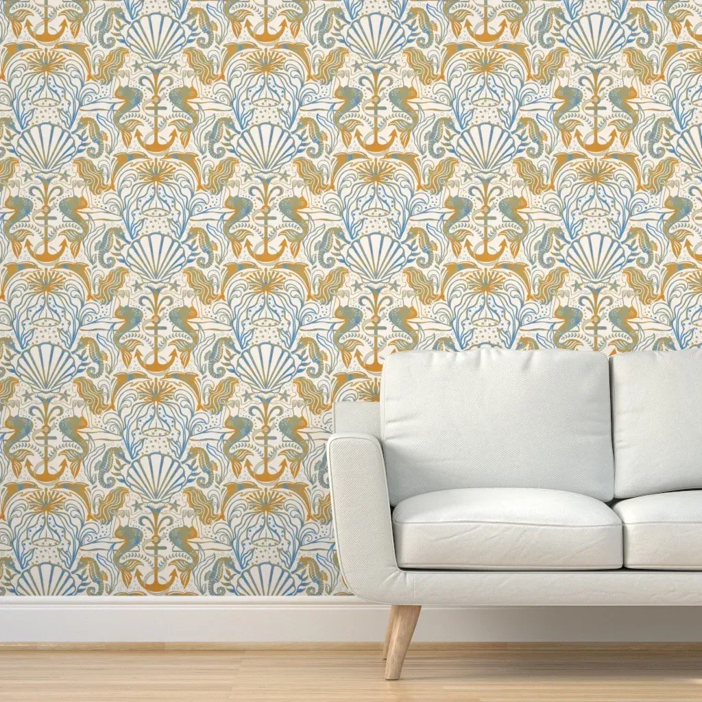 Whimsical Ocean Peel and Stick Wallpaper - Blue product