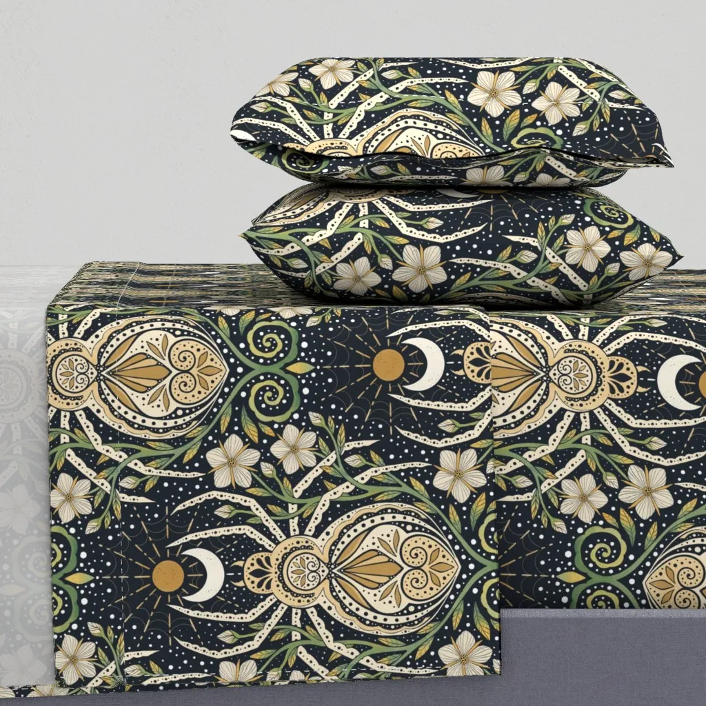 Whimsical Spider Garden Full Sheet Set - Beige product