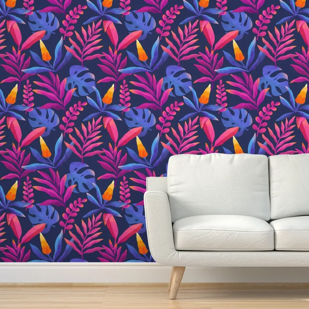 Whimsical Tropical Peel and Stick Wallpaper - Pink product