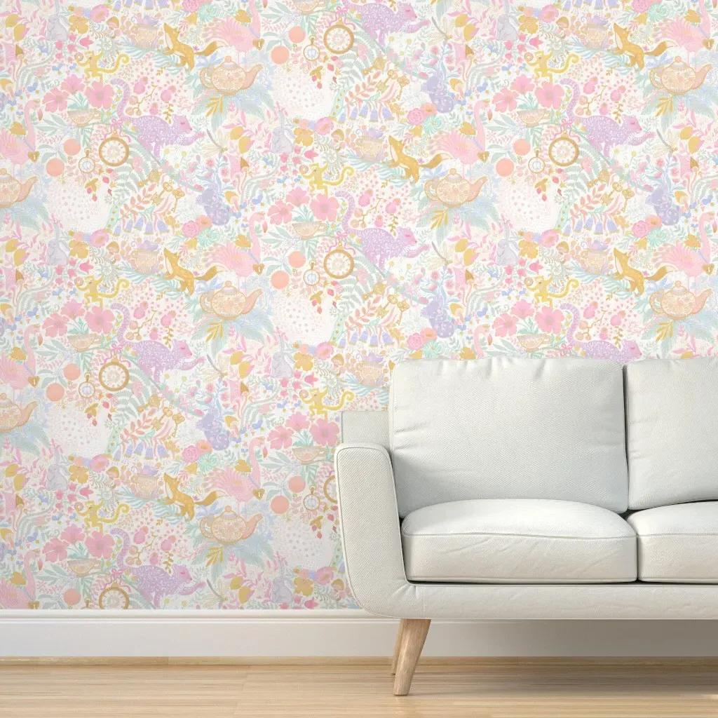 Whimsical Wonderland Peel and Stick Wallpaper - Pastel Pink product
