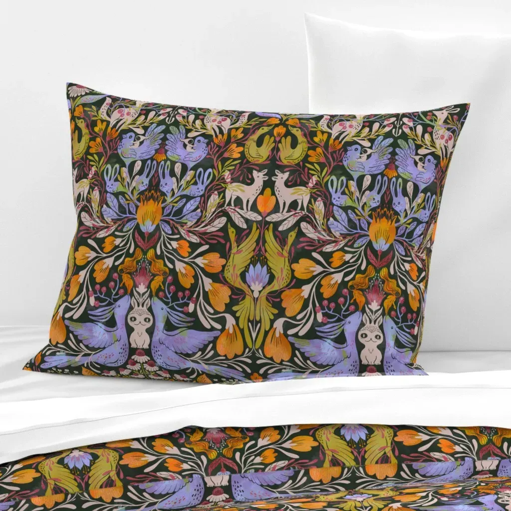 Whimsicalhappycreatures Standard Knife Edge Pillow - Purple, Cotton Sateen product
