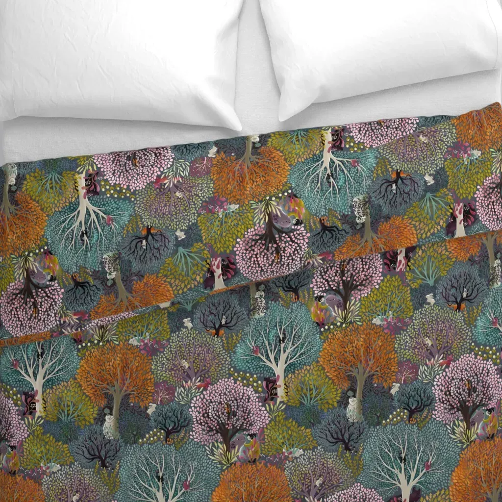 Whimsicalwallpaper Duvet Cover - Grey-Blue alternate view