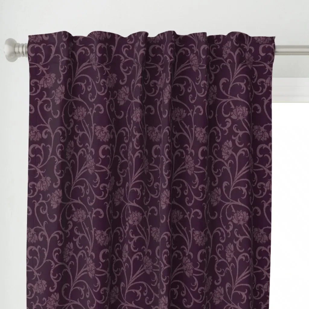 Whimsigoth Moody Vintage Curtain Panel - Deep Purple alternate view