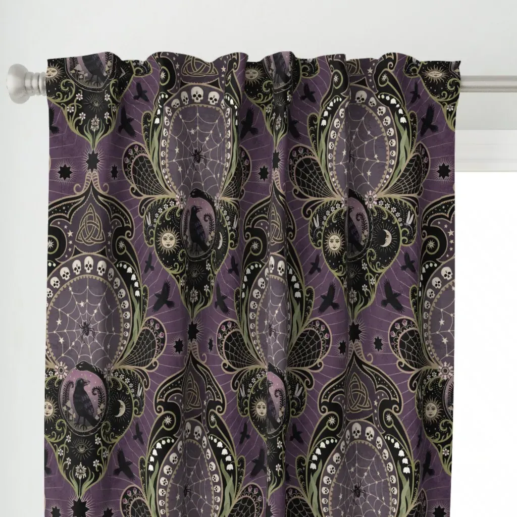 Whimsigothic Art Curtain Panel - Purple alternate view