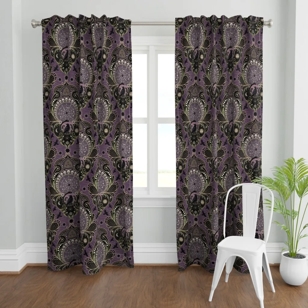 Whimsigothic Art Curtain Panel - Purple product