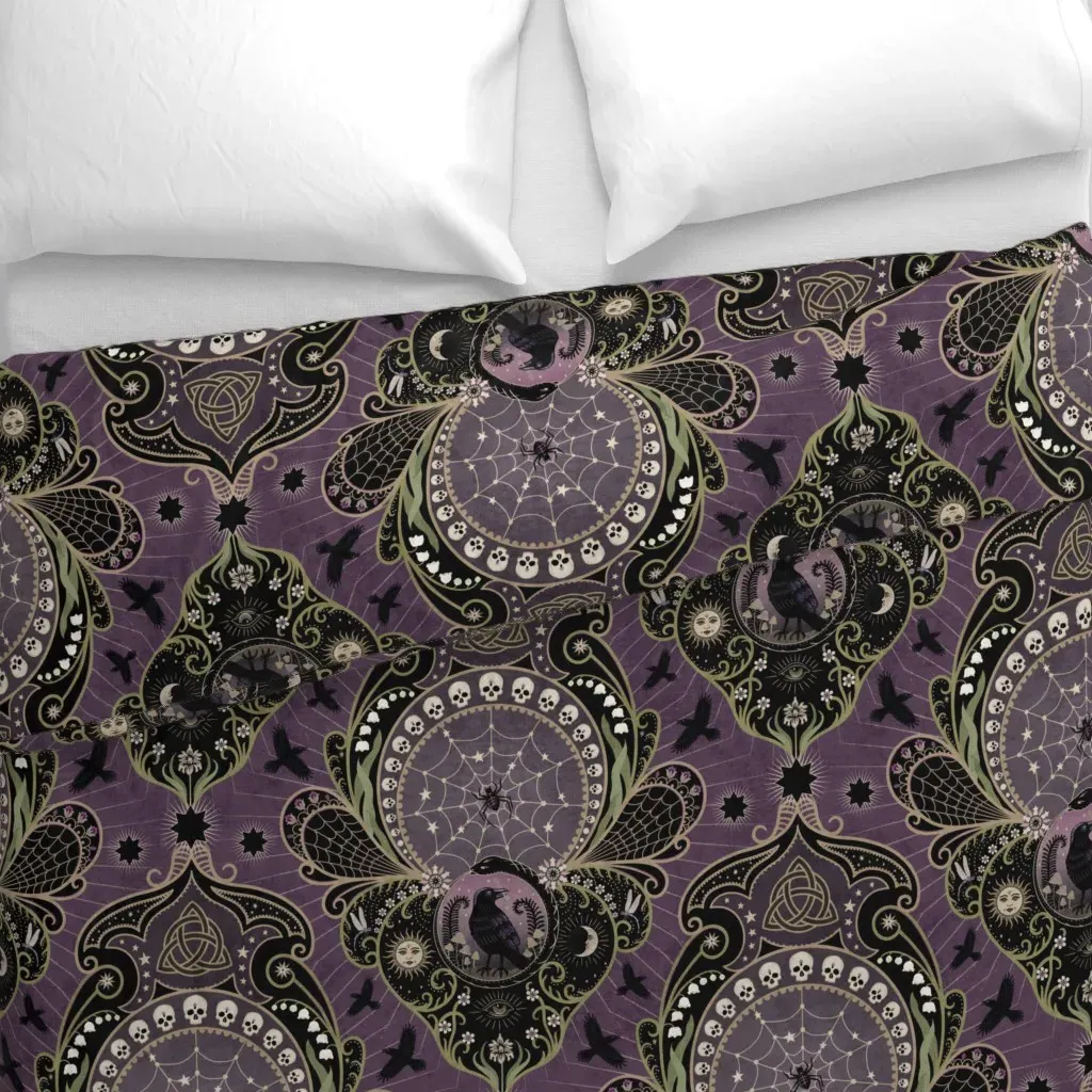 Whimsigothic Art Duvet Cover - Purple alternate view