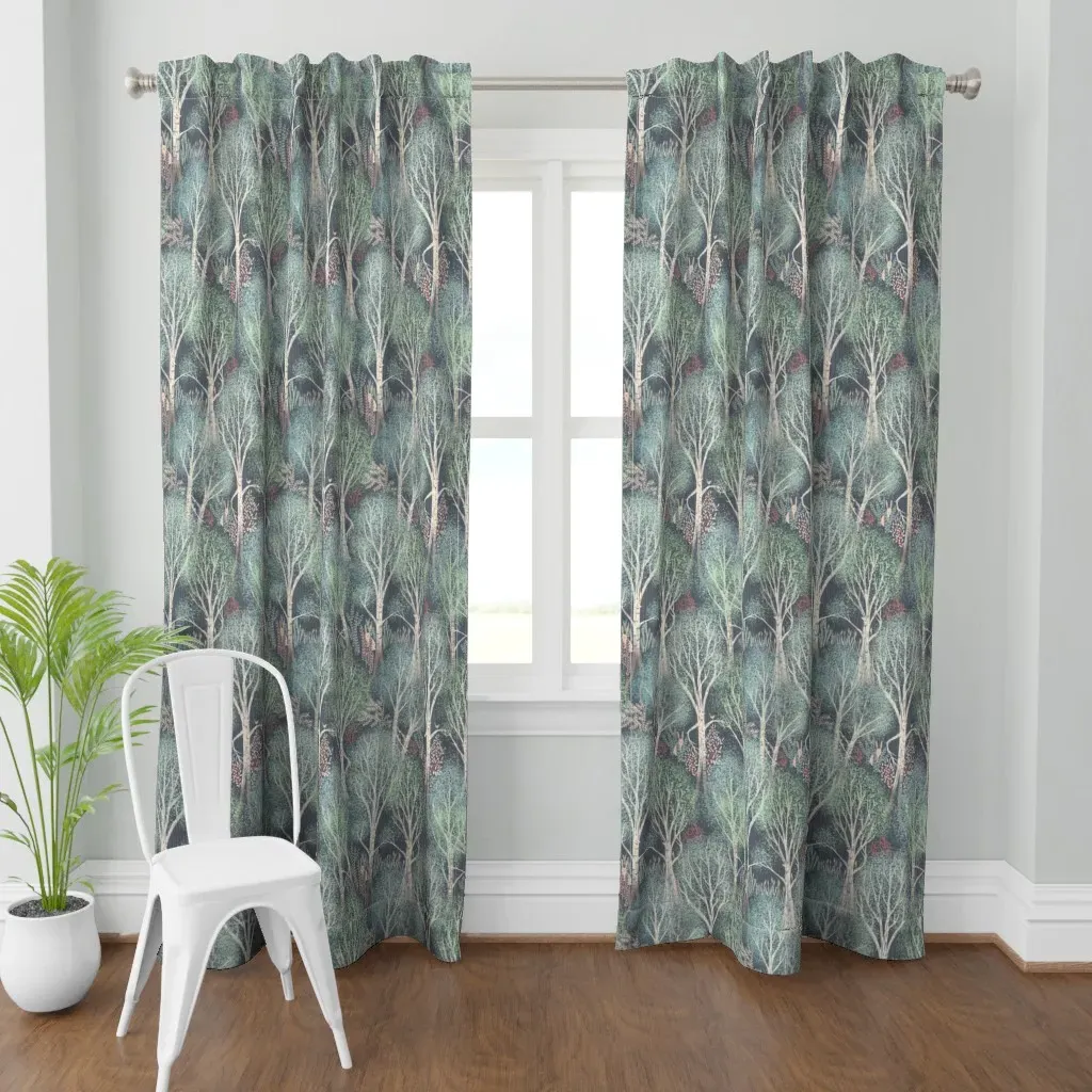 Whimsy Forest Curtain Panel - Teal product