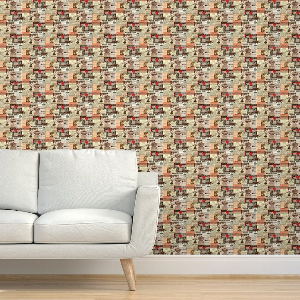 Whiskey Toothpaste And Brain Salt Peel and Stick Wallpaper - Cream product