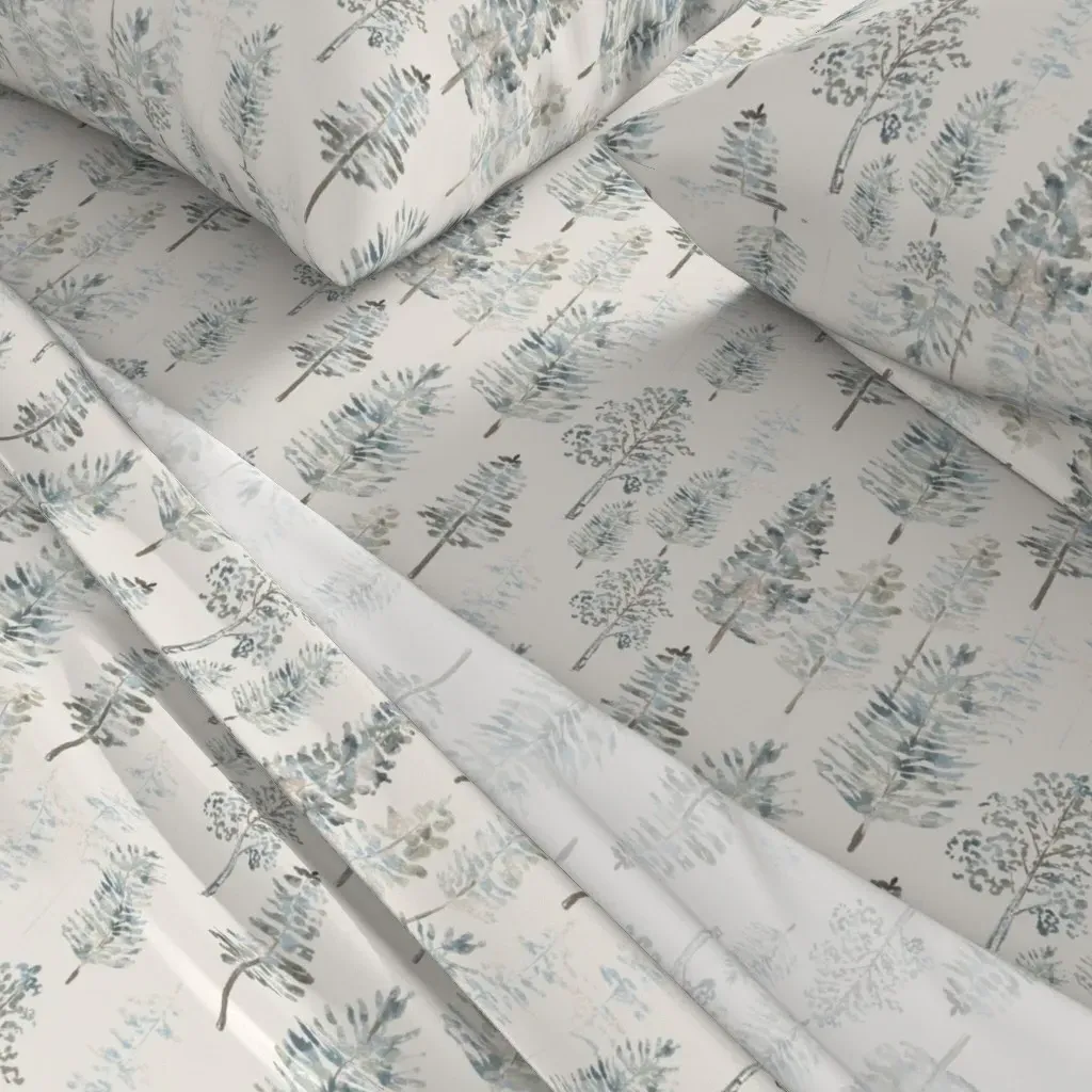 Whispering Pines Queen Sheet Set - Blue-Gray alternate view