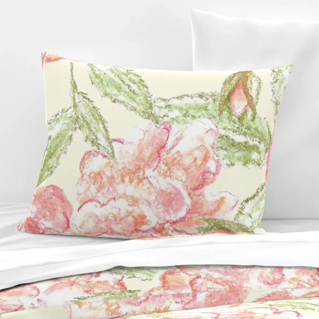 Whispering Roses Standard Knife Edge Cushion Cover - Pink, Cotton Sateen product