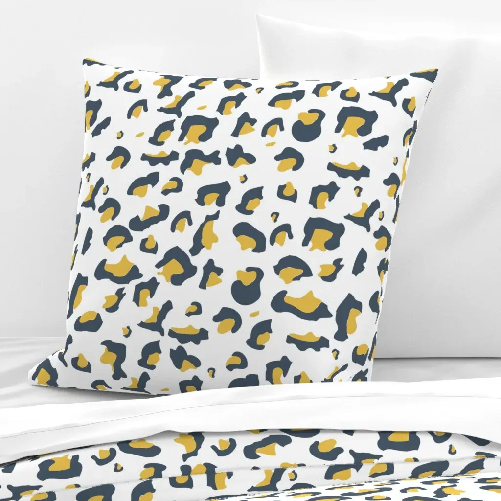 White and Mustard Cheetah Euro Pillow Sham - Slate Gray product