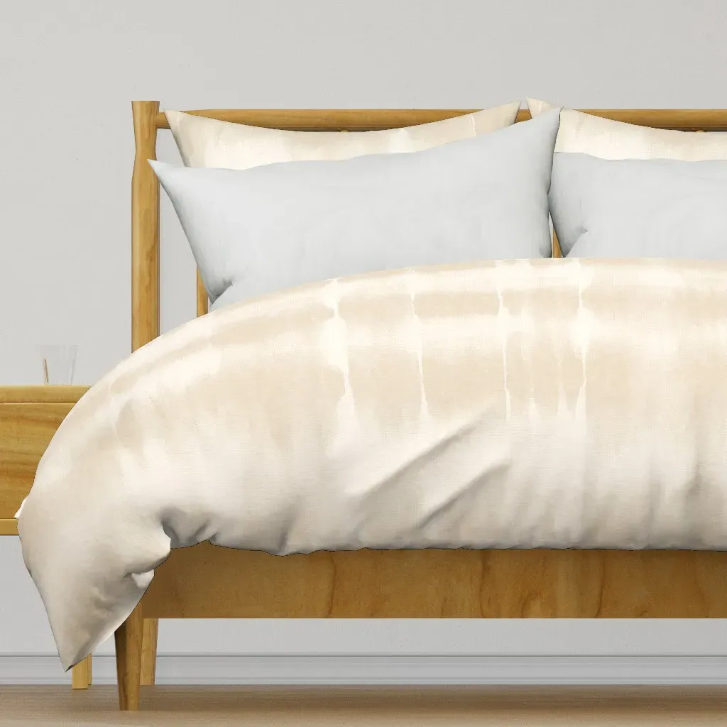 White and Tan Shibori Tie-Dye Duvet Cover - Beige product