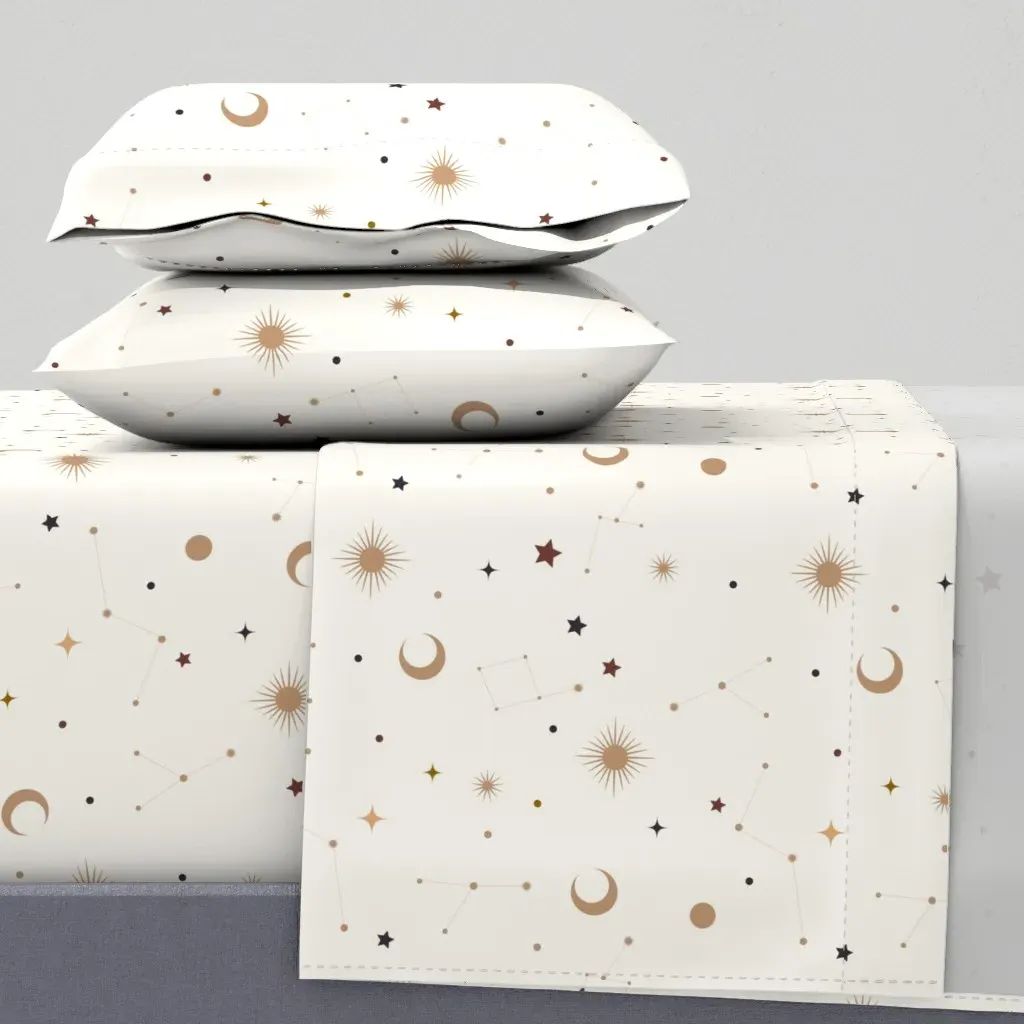 White Constellations Twin XL Sheet Set - Beige product