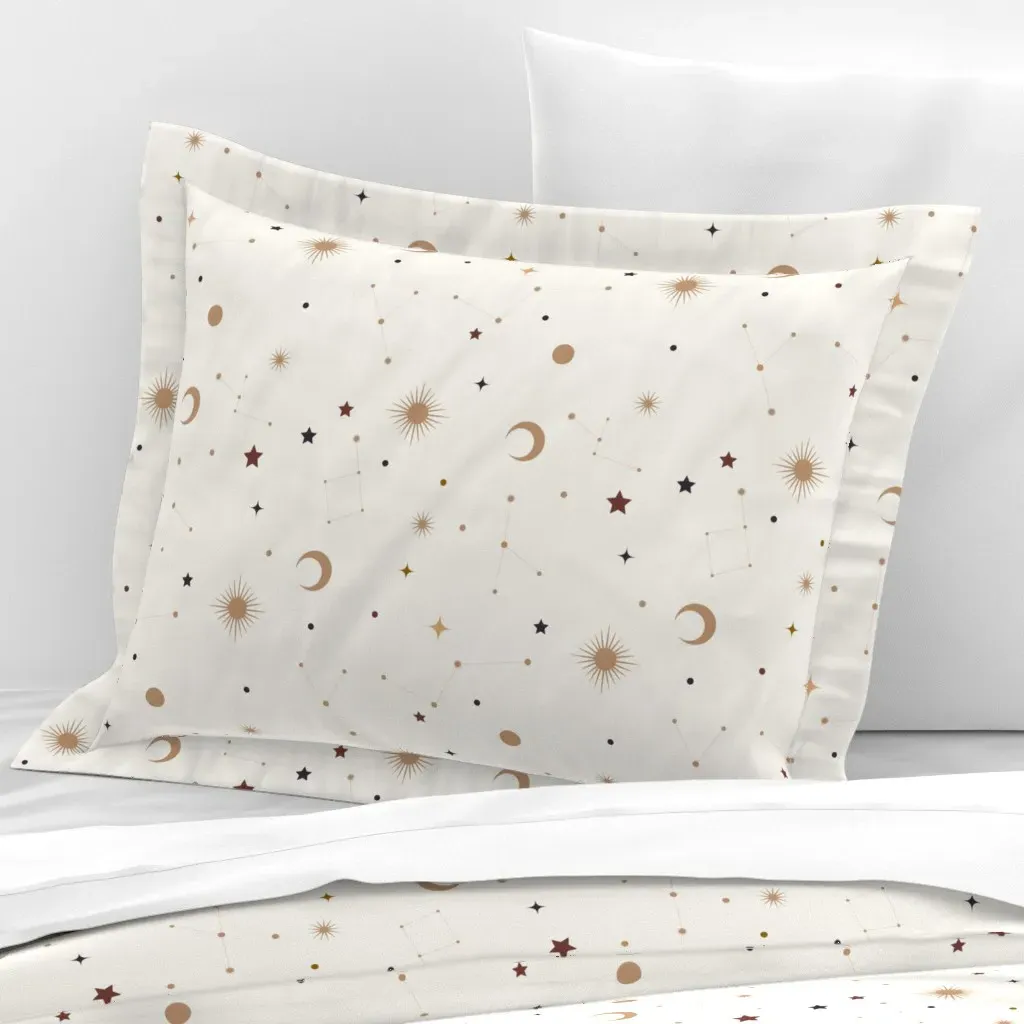 White Constellations Wallpaper - Beige, Cotton Sateen product