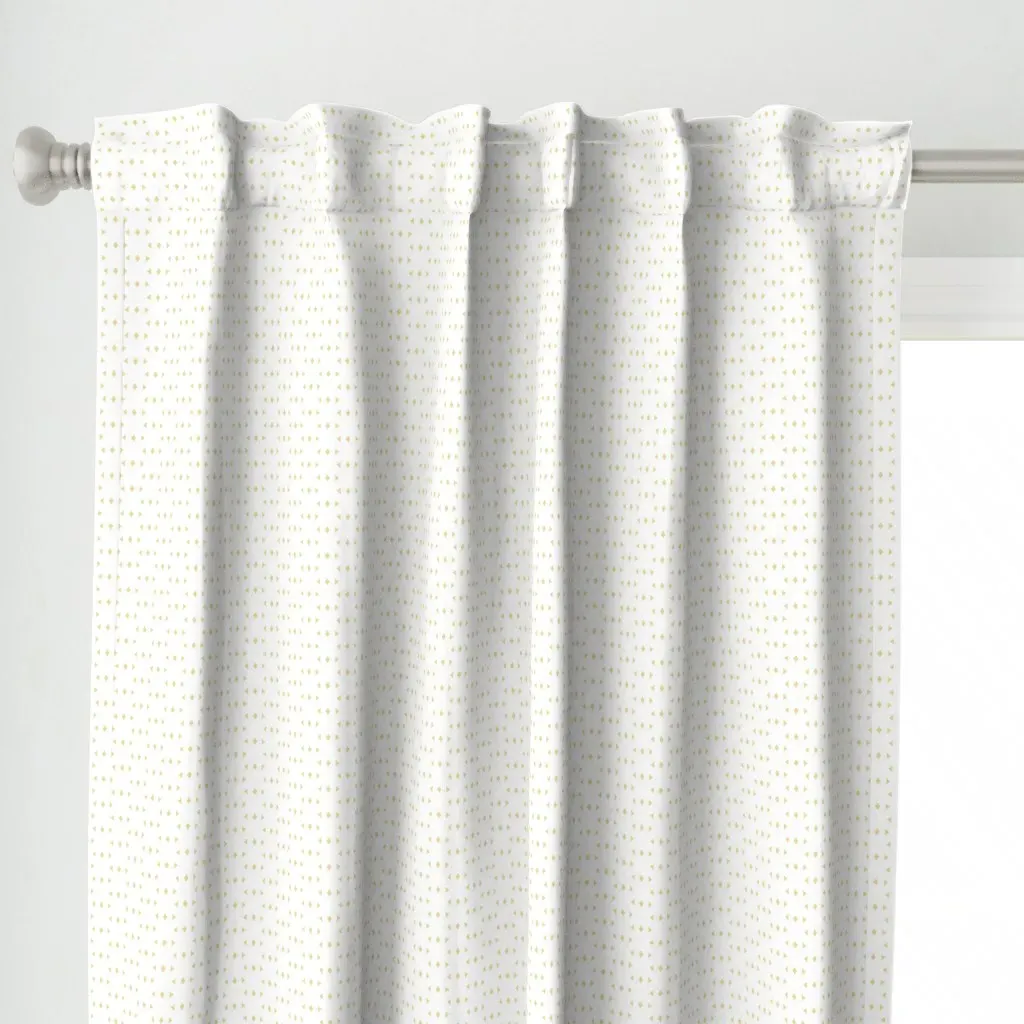 White Design on Yellow Curtain Panel alternate view