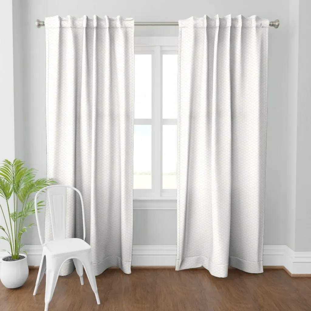 White Design on Yellow Curtain Panel product