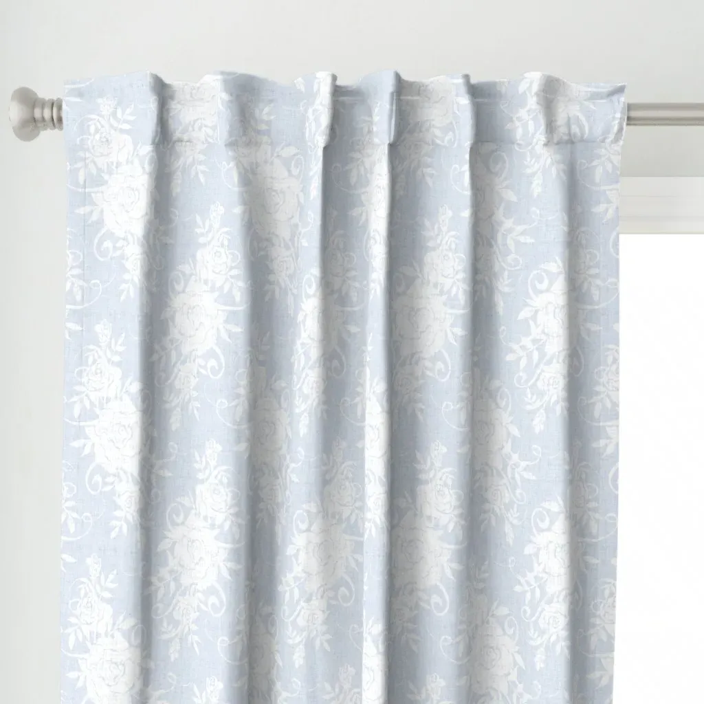 White Distressed Curtain Panel alternate view