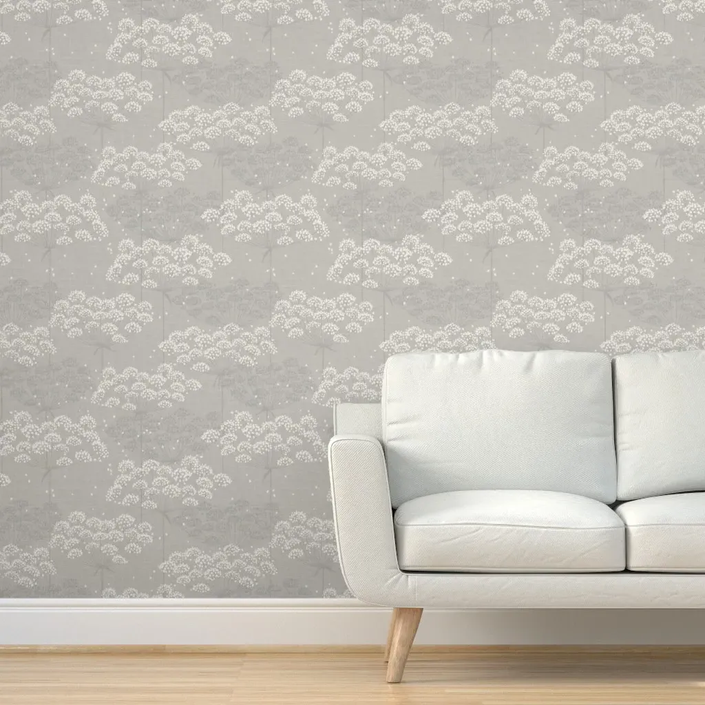 White Lace Flower Peel and Stick Wallpaper - White product