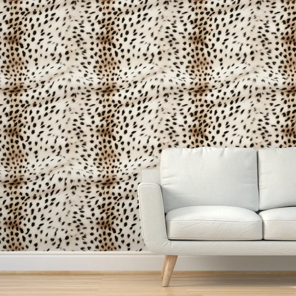 White Leopard Fur Peel and Stick Wallpaper - Beige product