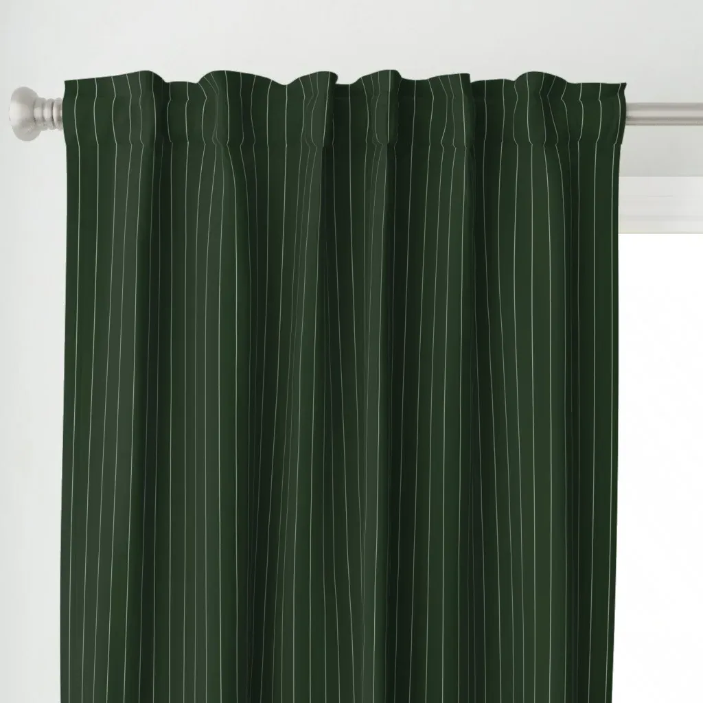White Pin Stripe Curtain Panel - White alternate view