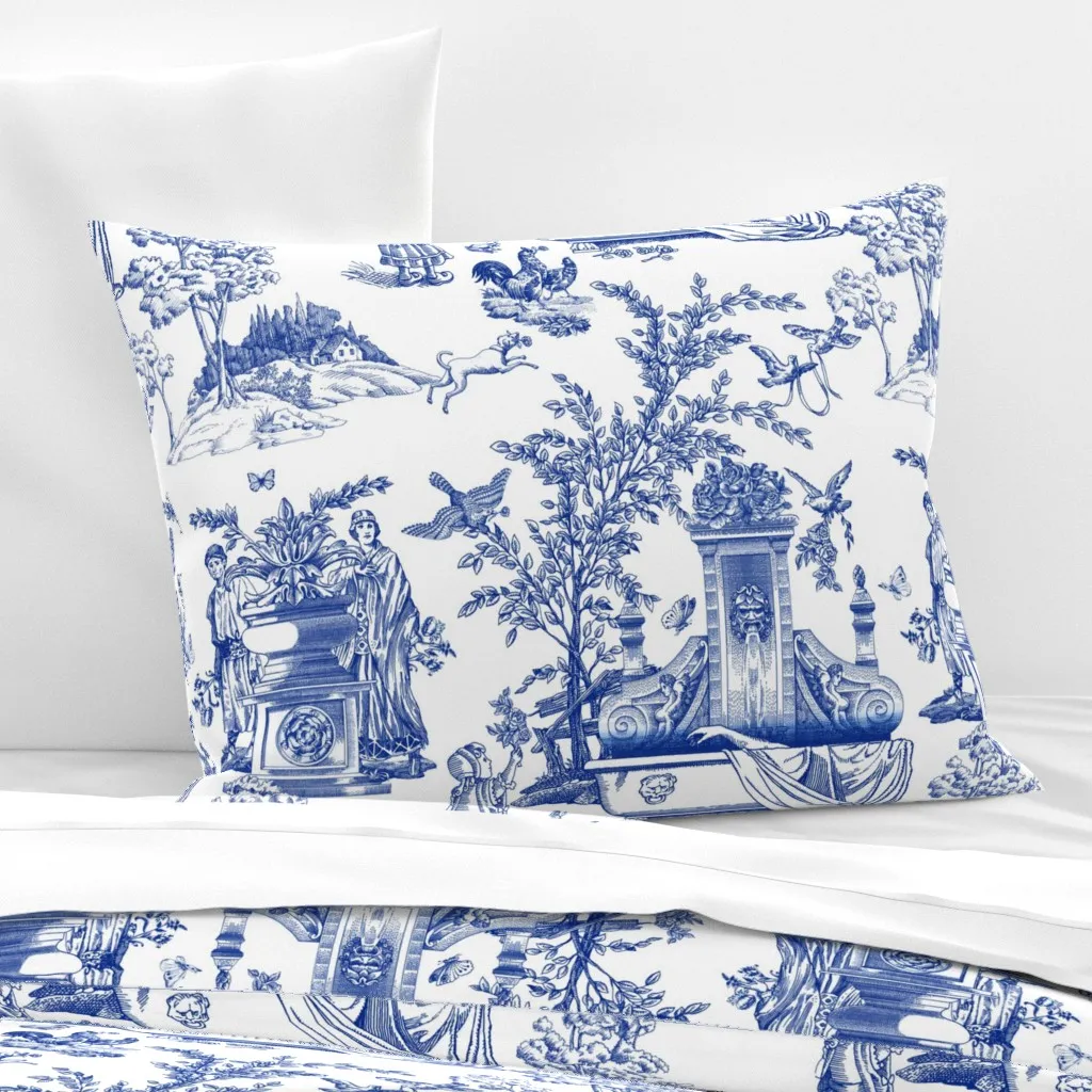 Who Poisoned The Roses Standard Knife Edge Cushion Cover - Blue, Cotton Sateen product