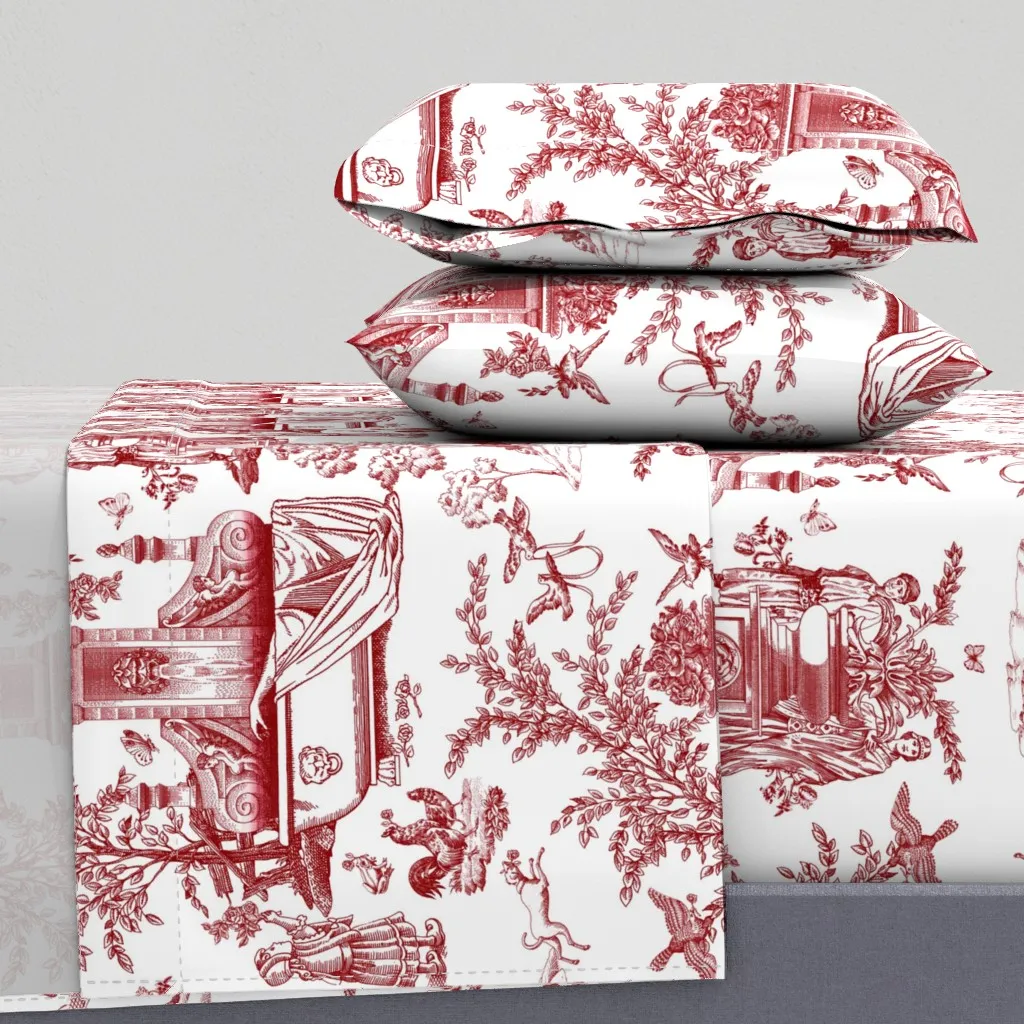 Who Poisoned The Roses Twin Sheet Set - Burgundy product