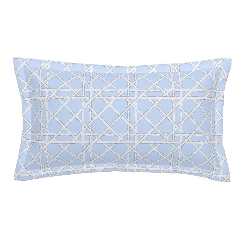 Wicker Chinoiserie Lattice Trellis King Pillow Sham - White product