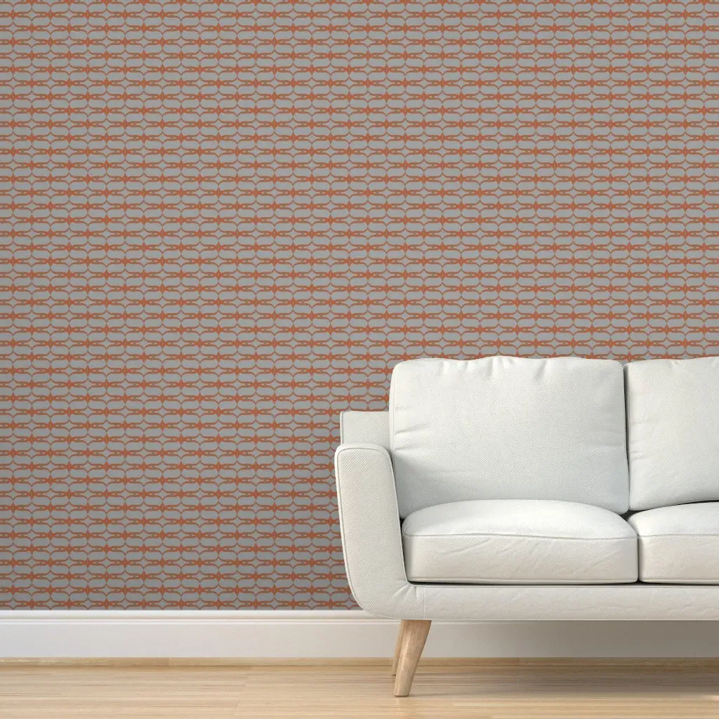 Widden Scroll Linen Peel and Stick Wallpaper - Burnt Orange product