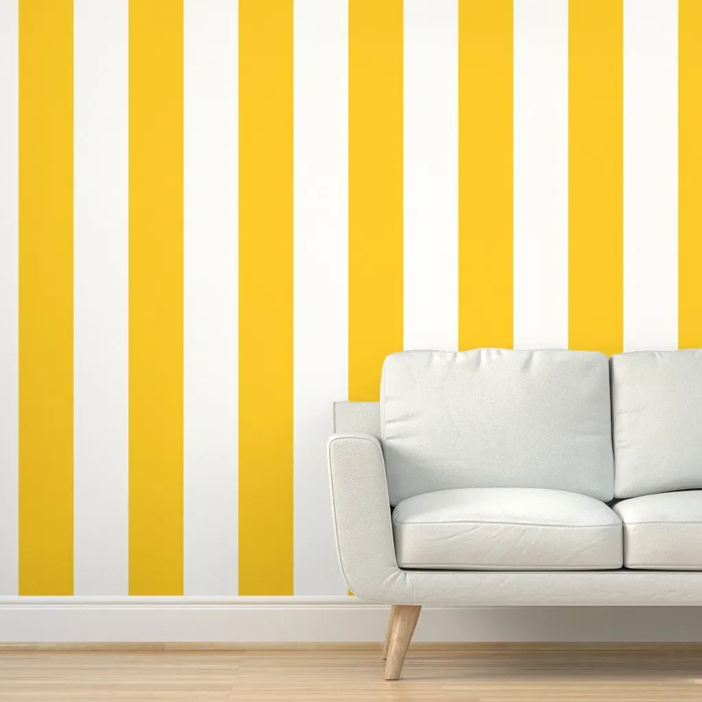 Wide 6In Circus Stripe Peel and Stick Wallpaper - Yellow product