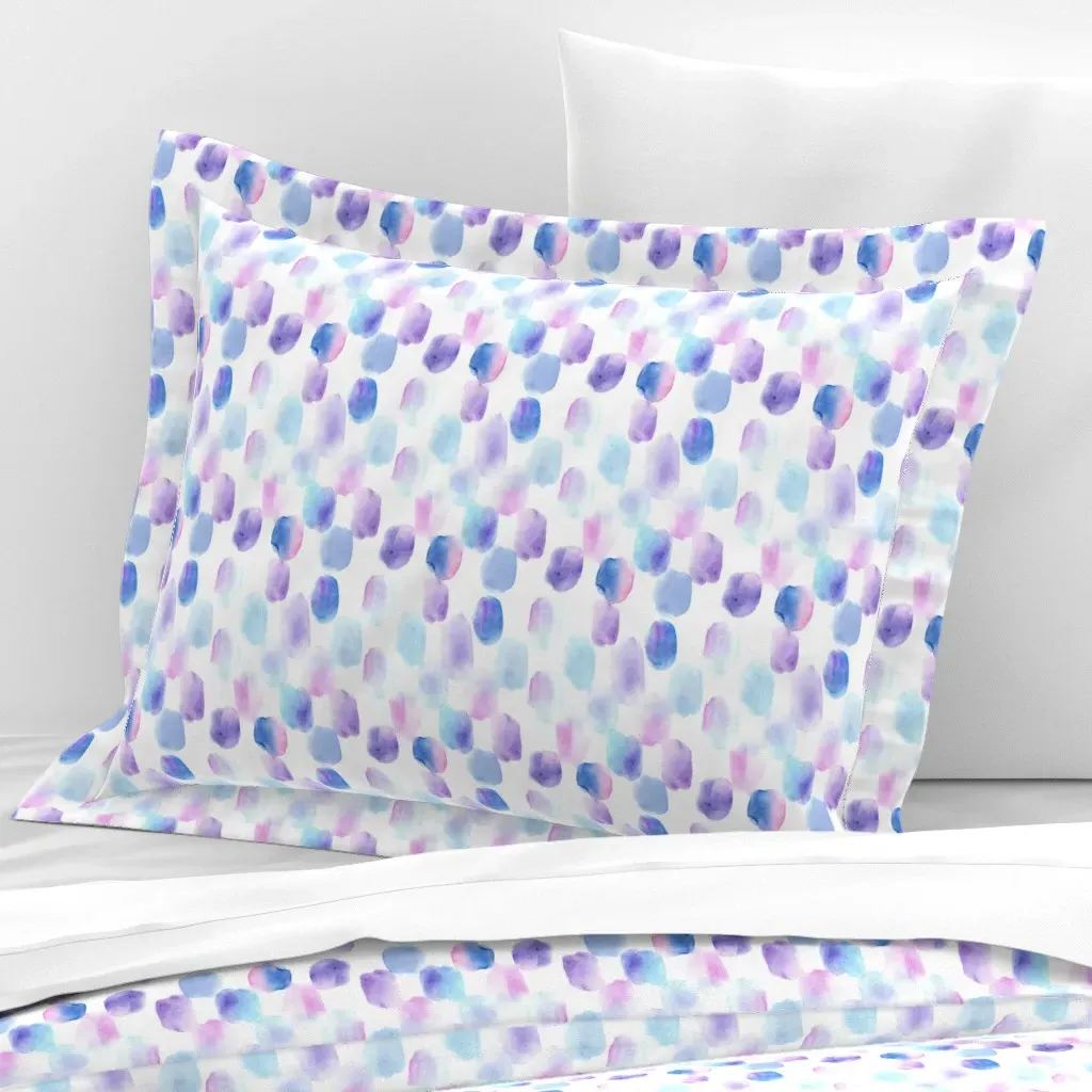 Wide Cotton Sateen Standard Flanged Pillow Sham - Light Purple product