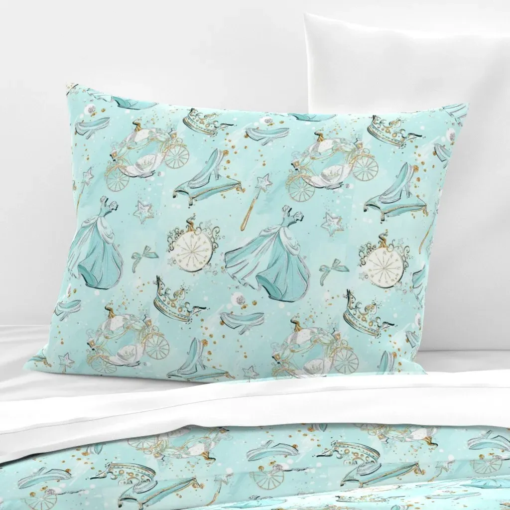 Wide Cotton Sateen Standard Knife Edge Pillow - Light Teal product