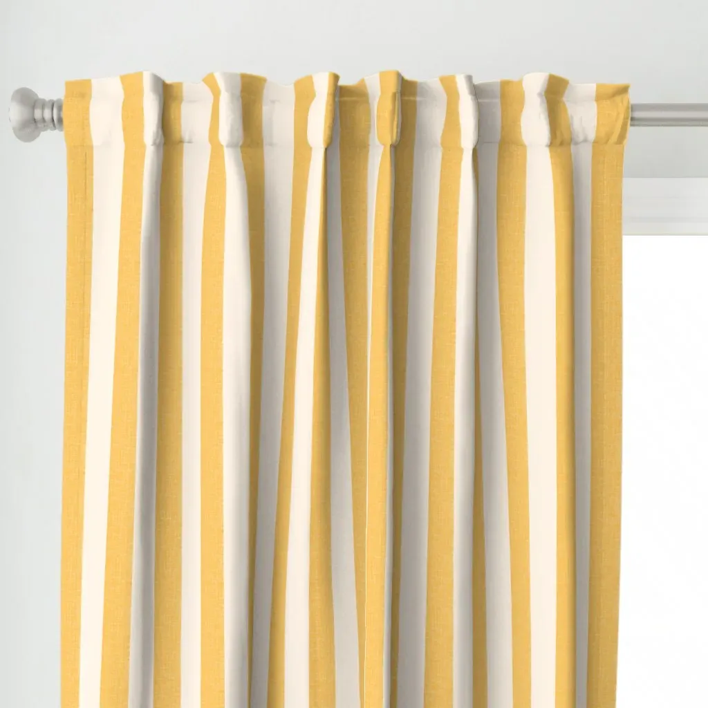 Wide Stripe Lemon-01 Curtain Panel - Golden Yellow alternate view