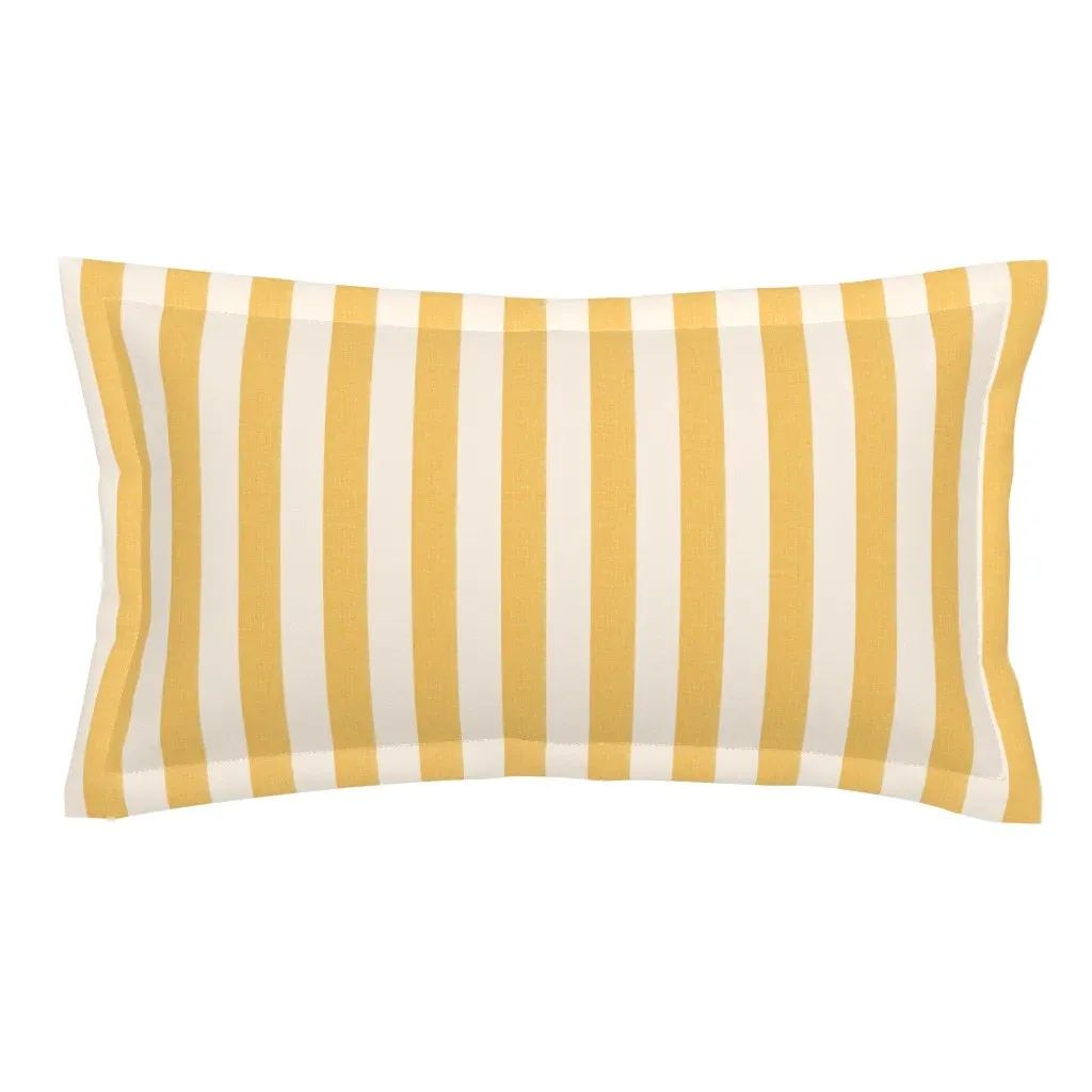 Wide Stripe Lemon King Pillow Sham - Golden Yellow product