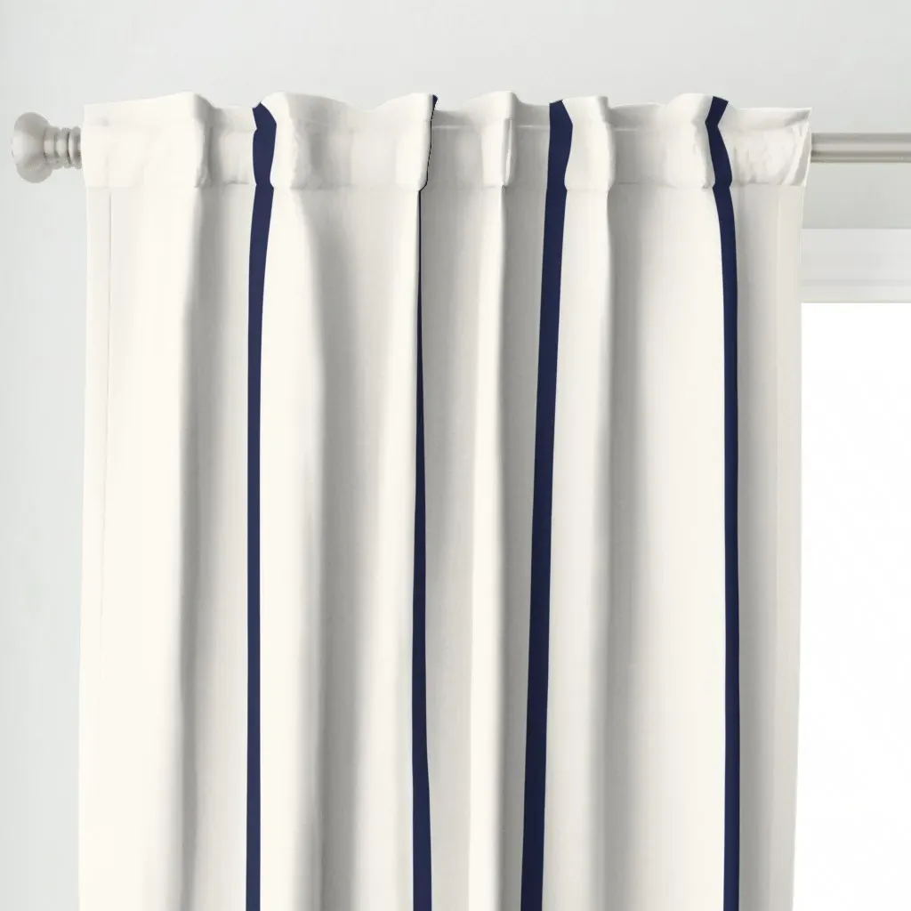 Wide Stripes Curtain Panel - Navy Blue alternate view