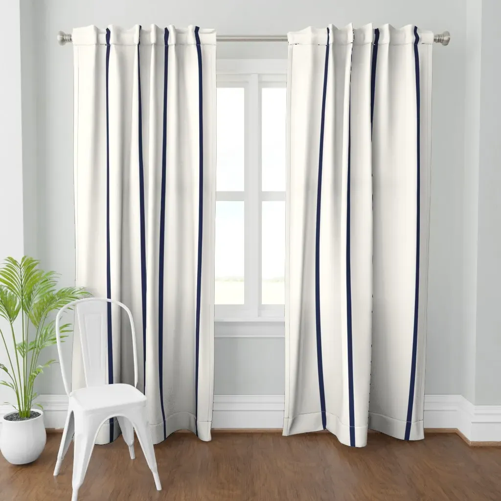 Wide Stripes Curtain Panel - Navy Blue product