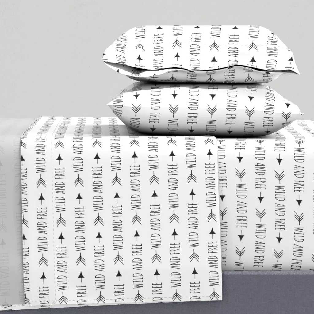 Wild And Free Arrows Twin Sheet Set - Black product