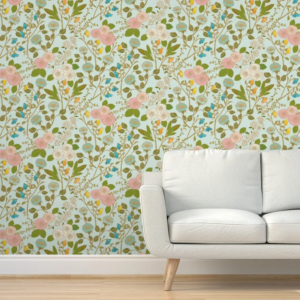 Wild Blooms Peel and Stick Wallpaper - Pink, Peach product