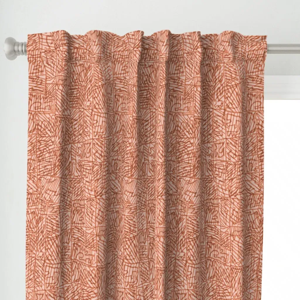 Wild Essence Textured Curtain Panel - Terracotta alternate view
