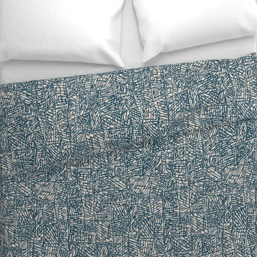 Wild Essence Textured Duvet Cover - Teal alternate view